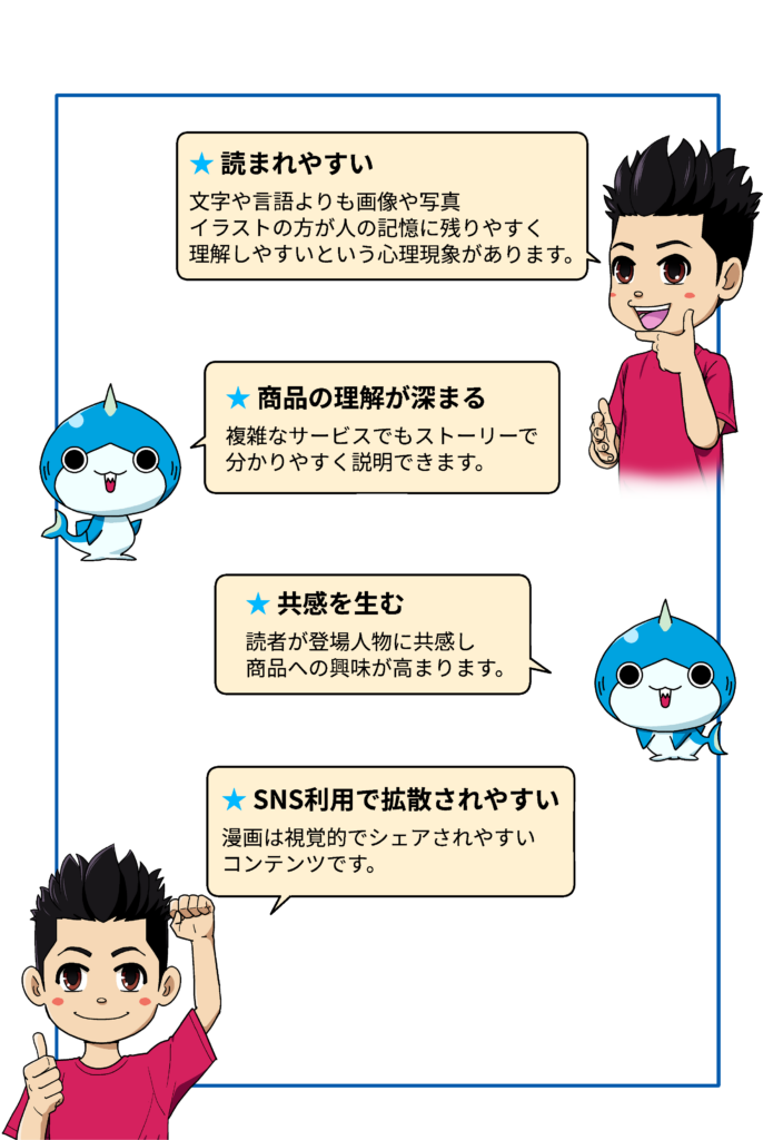 広告漫画のメリット説明画像